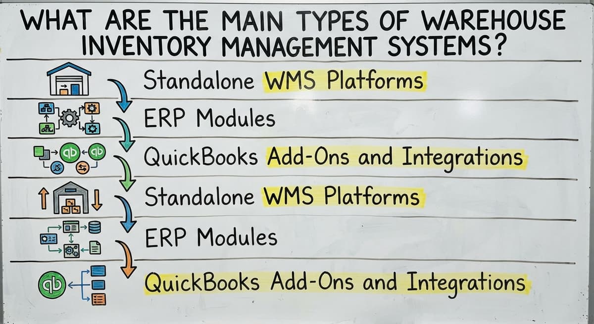 What Are the Main Types of Warehouse Inventory Management Systems?, drawn out