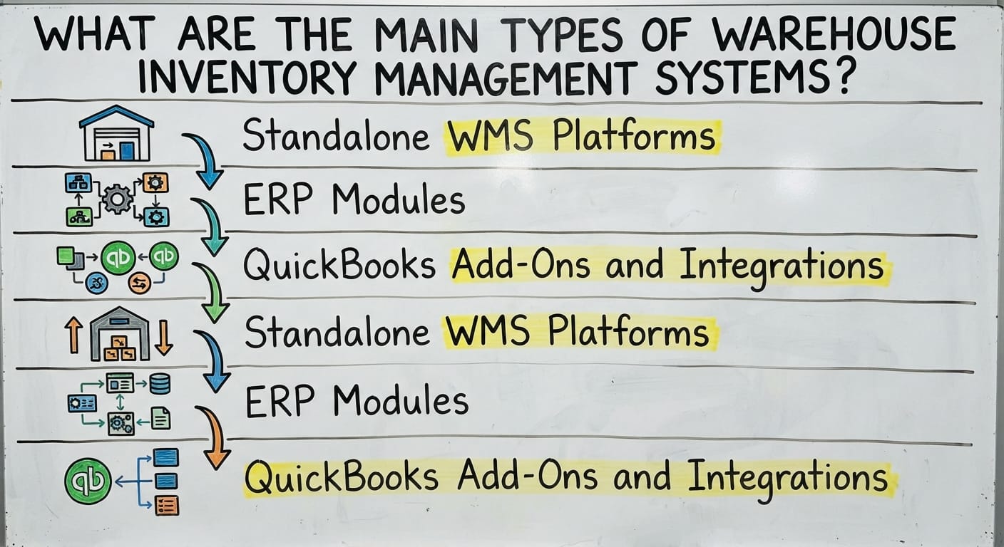 What Are the Main Types of Warehouse Inventory Management Systems?, drawn out