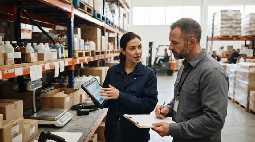Two people working through what what is the concept of inventory management is telling them