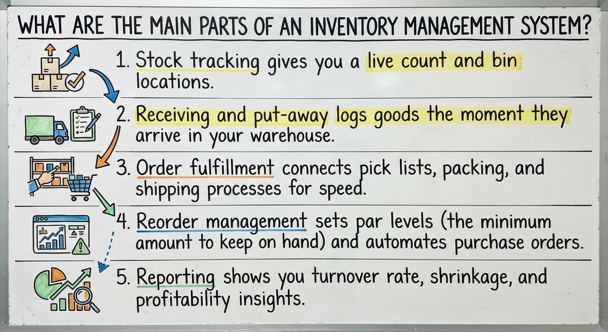 What Are the Main Parts of an Inventory Management System?, drawn out