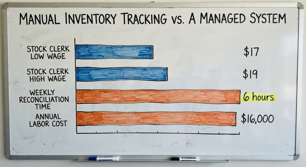 Manual Inventory Tracking vs. a Managed System, in figures