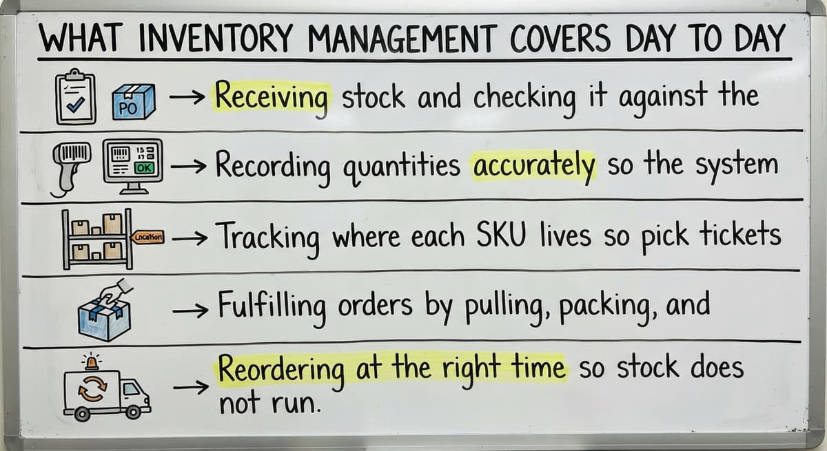 What Inventory Management Covers Day to Day, drawn out