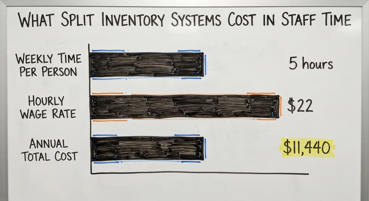 What Split Inventory Systems Cost in Staff Time, in figures