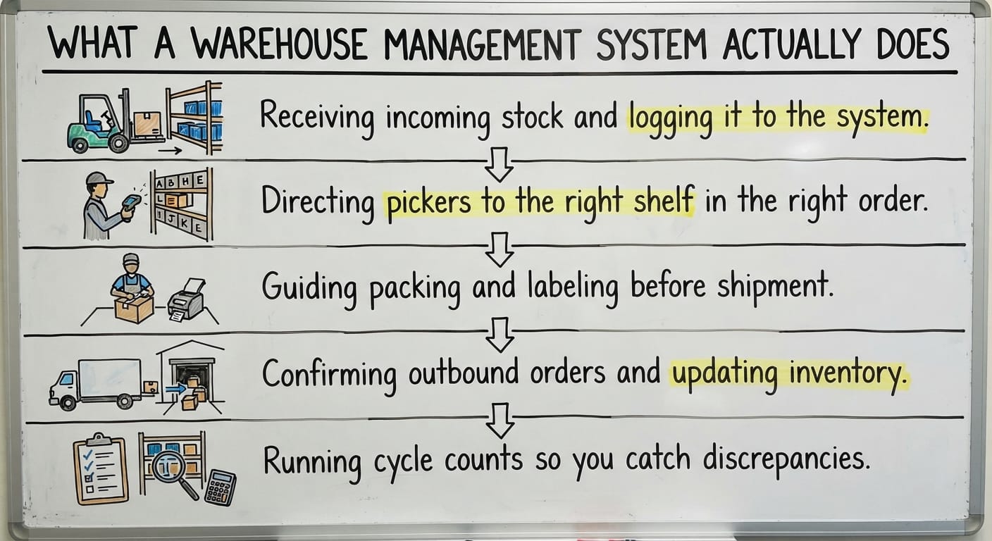What a Warehouse Management System Actually Does, drawn out