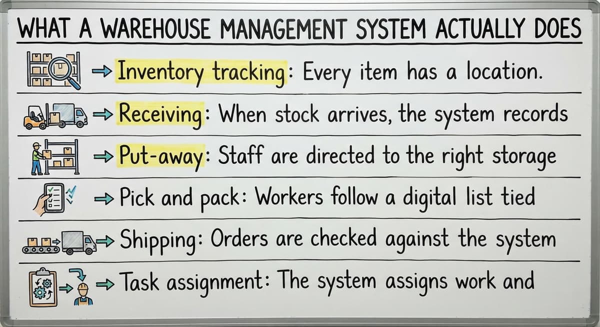 What a Warehouse Management System Actually Does, drawn out