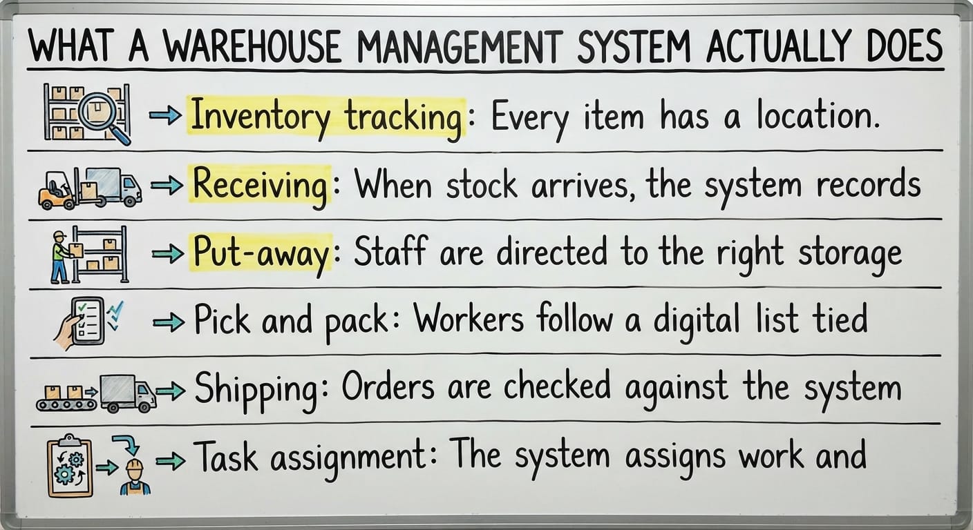 What a Warehouse Management System Actually Does, drawn out