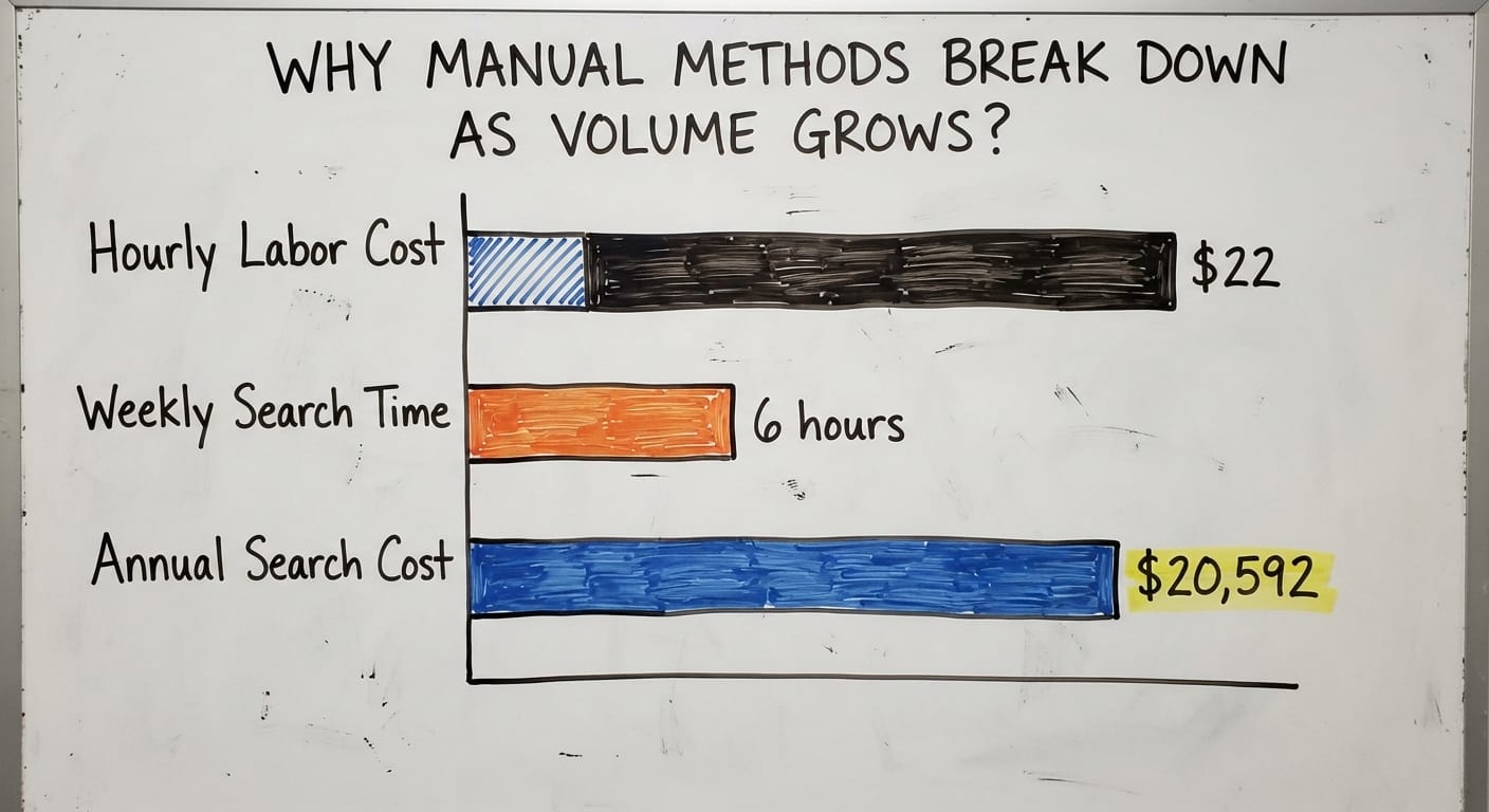 Why Manual Methods Break Down as Volume Grows?, in figures