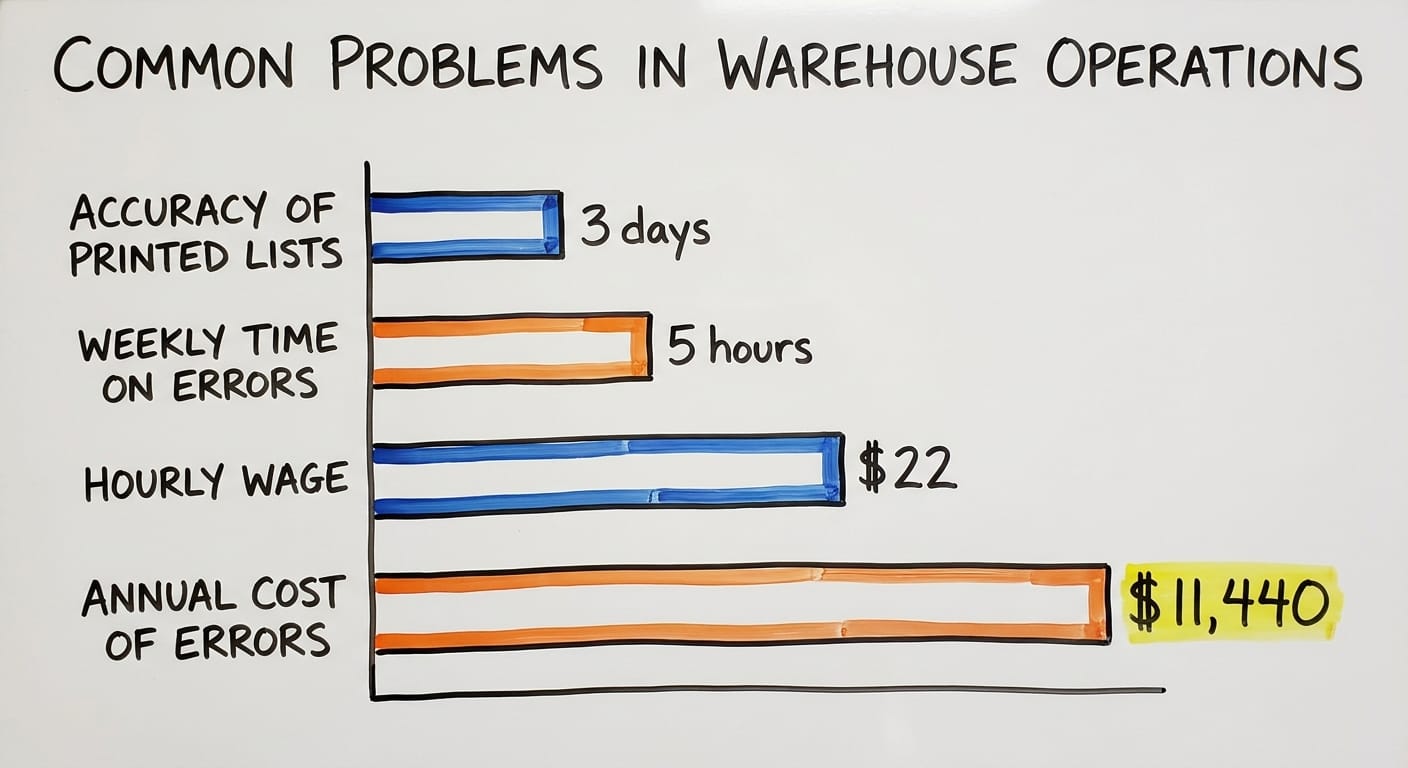 Common Problems in Warehouse Operations, in figures