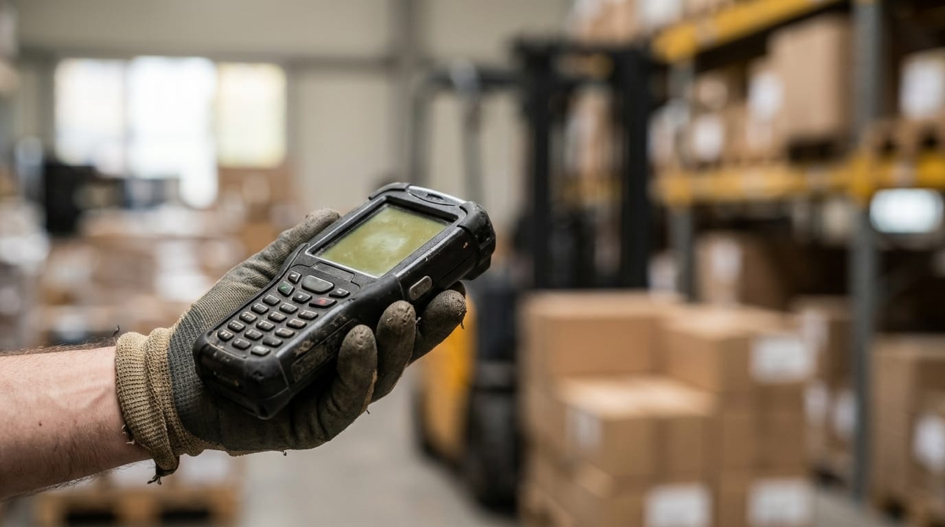 Close detail from the work what is warehousing operations supports