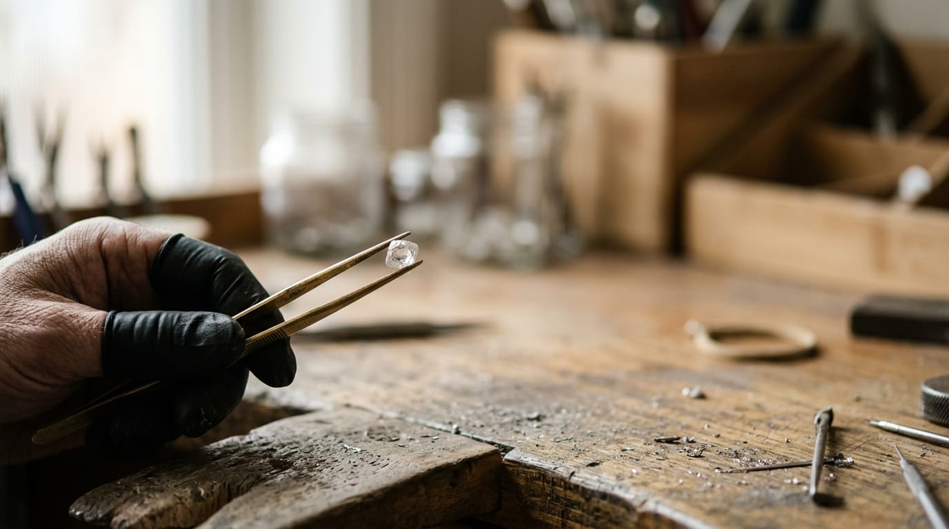 Close detail from the work which warehouse management system would a jeweler most likely use supports