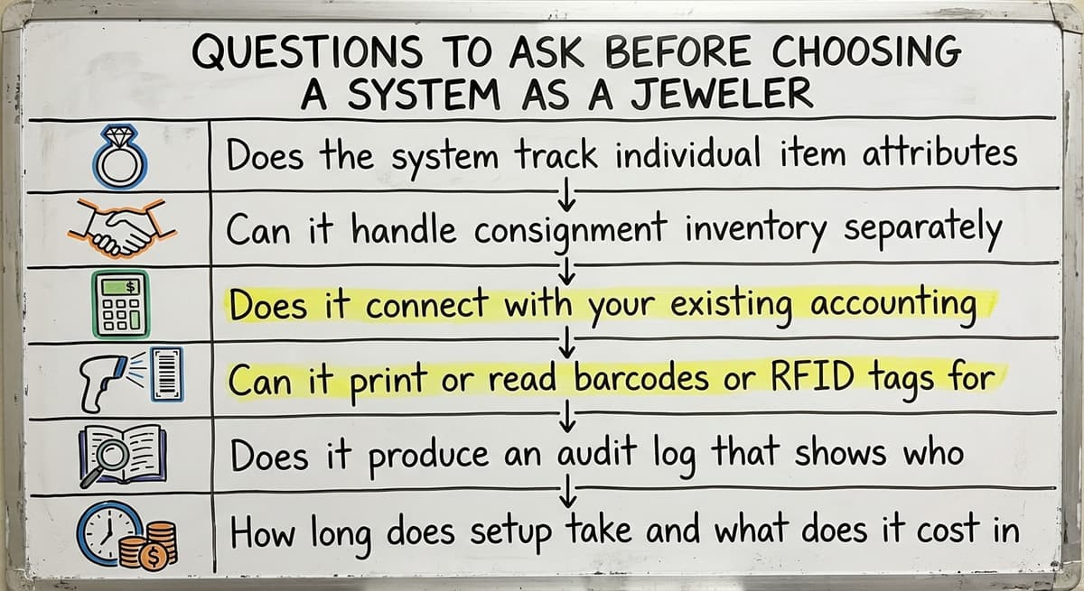 Questions to Ask Before Choosing a System as a Jeweler, drawn out