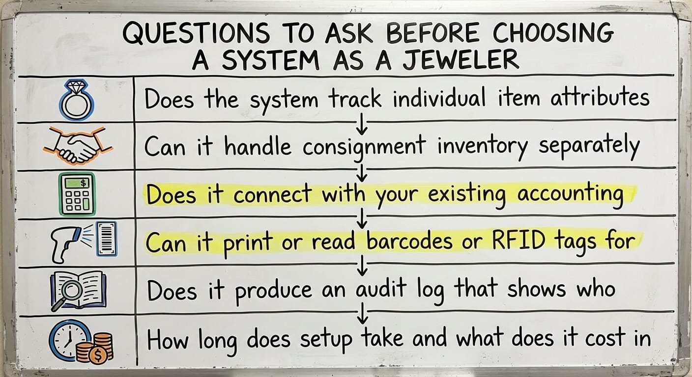 Questions to Ask Before Choosing a System as a Jeweler, drawn out