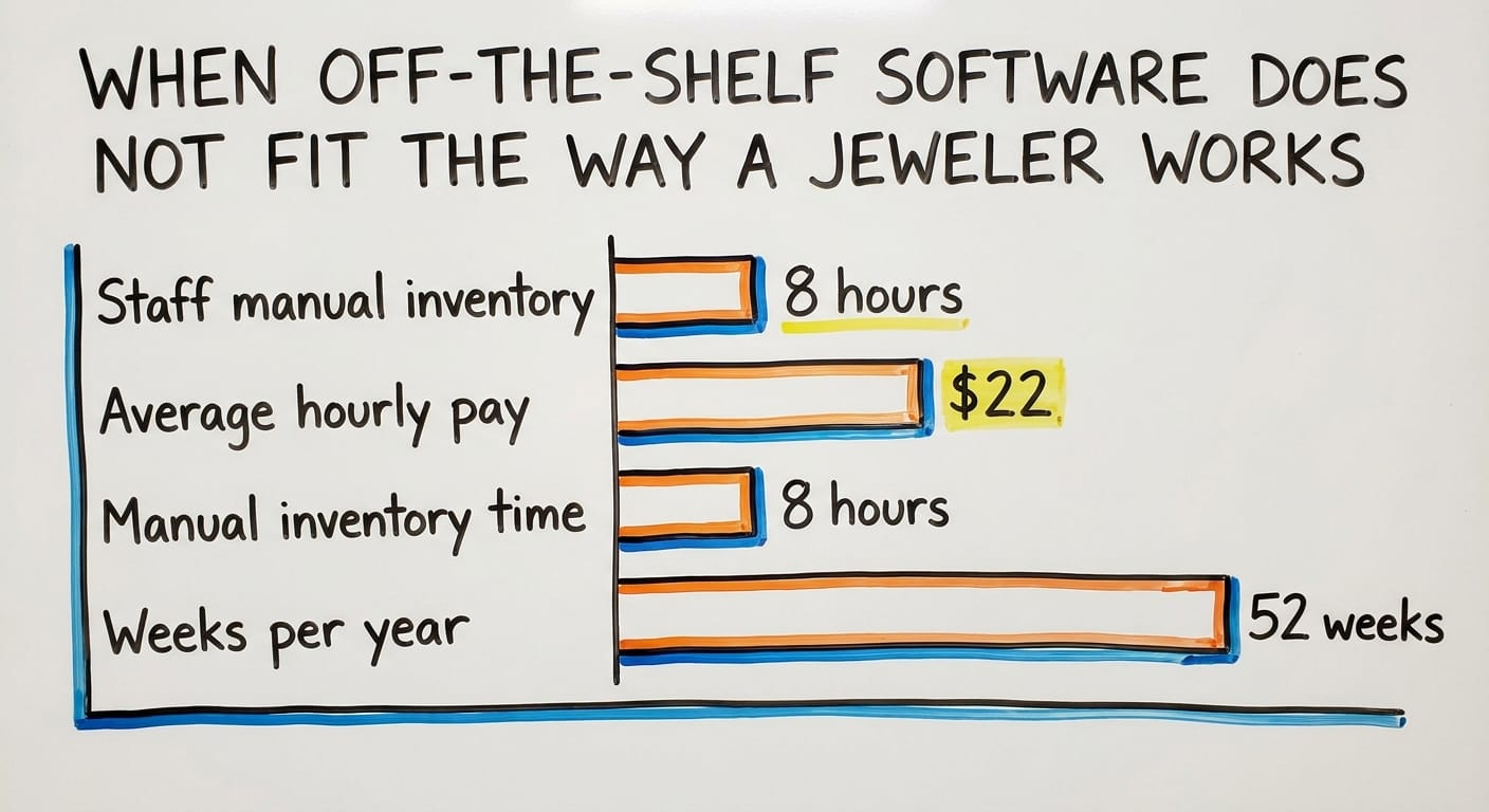 When Off-the-Shelf Software Does Not Fit the Way a Jeweler Works, in figures