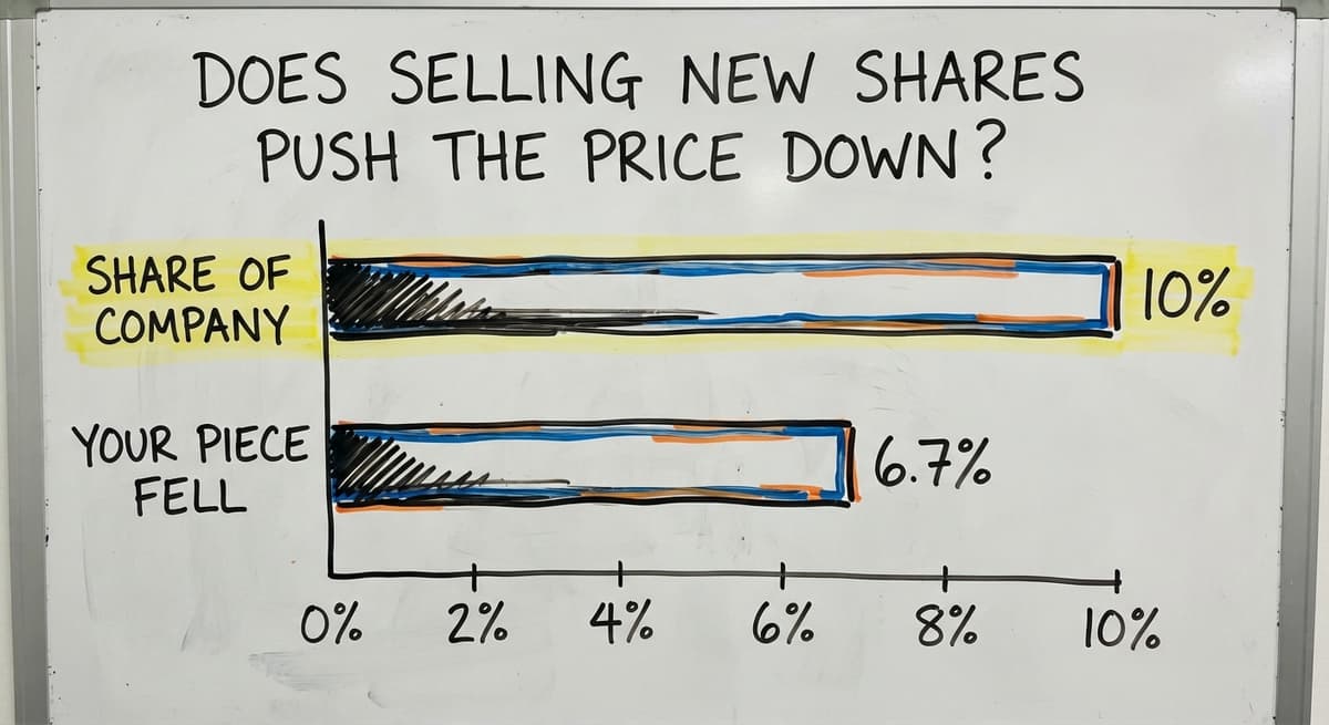 Does Selling New Shares Push the Price Down?, in figures