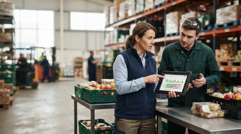 Two people working through what why is stock rotation important in relation to food safety is telling them